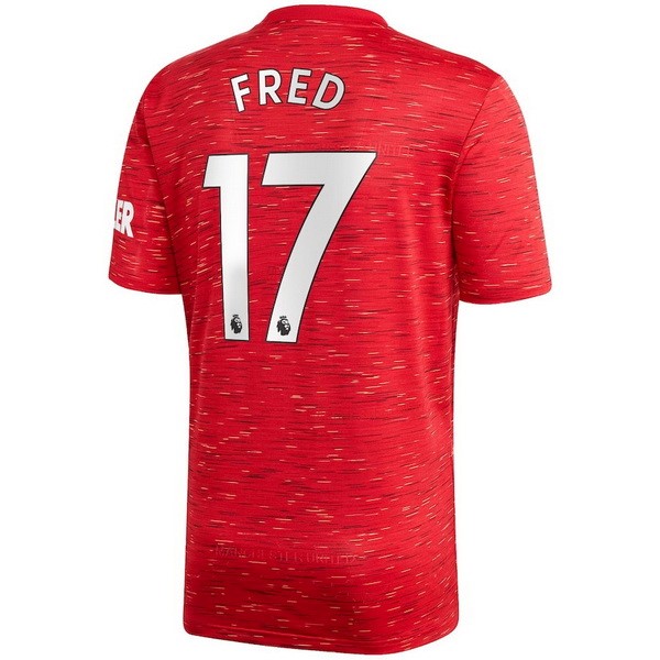 Camiseta Manchester United NO.17 Fred Replica Primera Ropa 2020/21 Rojo